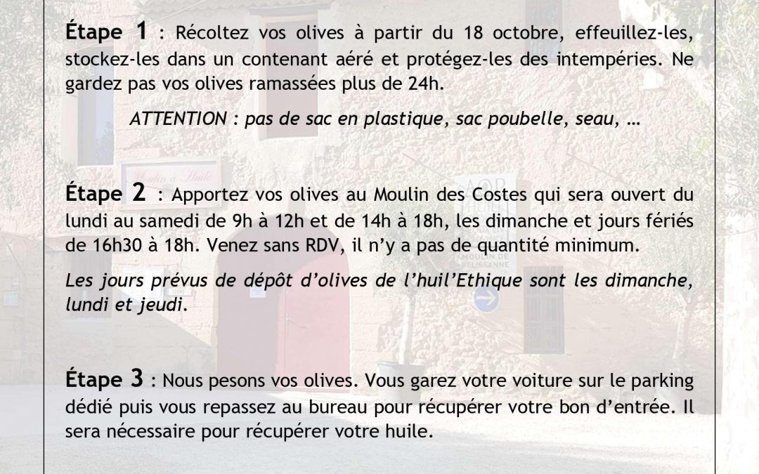 Lancement des olivades  2021