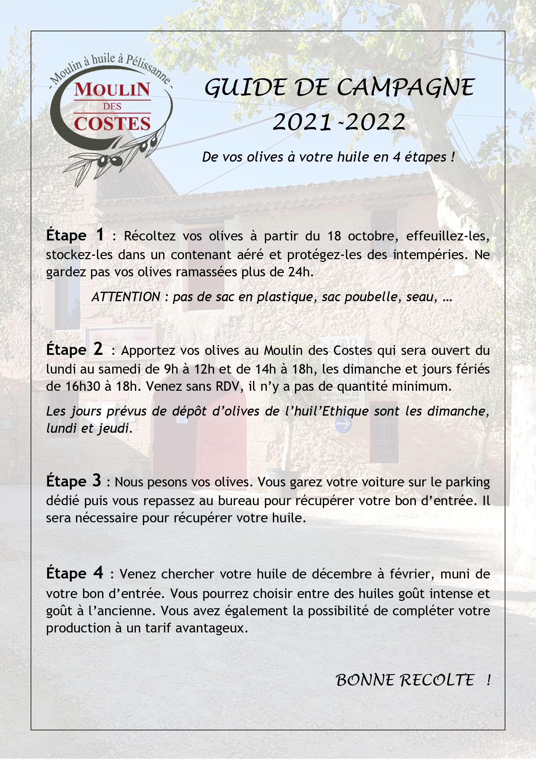Lancement des olivades 2021